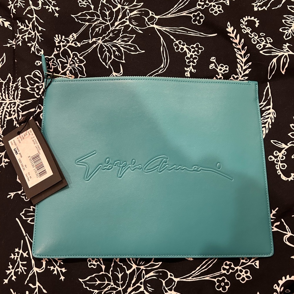 Beautiful Giorgio Armani Pouch in turquoise
